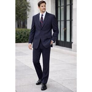 Lauren Ralph Lauren Men's Blue Pinstripe Wool Suit Jacket Pants Set 44L/36x29